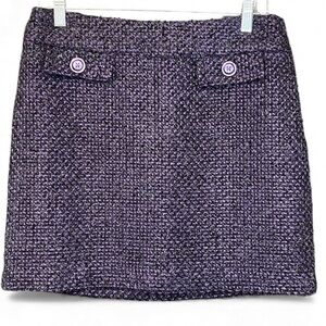 Michael Kors Purple Tweed Mini Skirt, Size 6